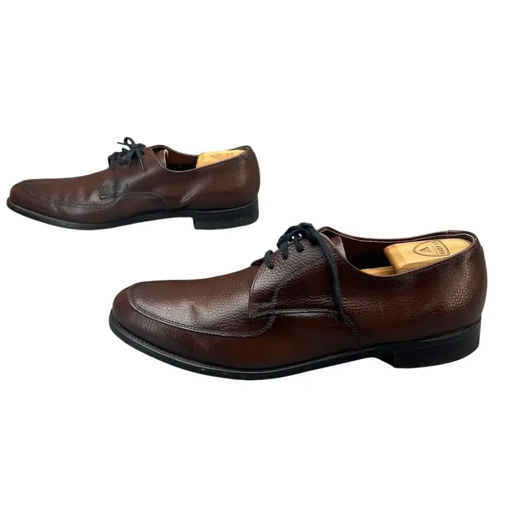 Nunn Bush Vintage Brown Pebbled Leather Norwegian Blucher Derby Shoe Men 13 B